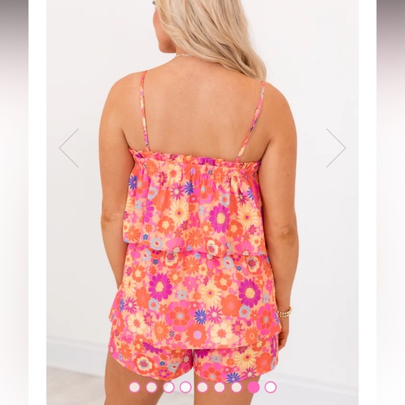 NWT KANCUN BABES RETRO FLORAL PRINTED ROMPER KRISTA HORTON X PINK LILY - Picture 5 of 9